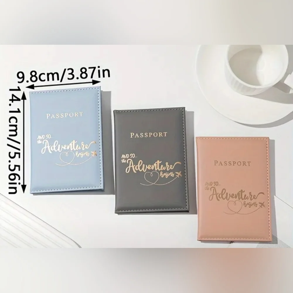 NEW Stylish Travel‎ Vacation Passport Holders in Pink, Gray, and Blue-(#0151)